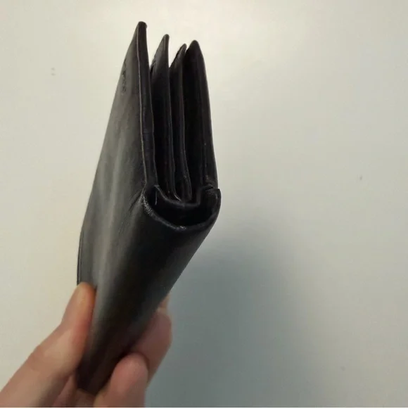 Arrows Wallet Bifold Leather Credit Card Slots Mesh ID Snap Coin Pouch Black - Picture 10 of 16